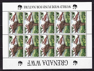 Гренада, 1995, Птицы, WWF, малый лист